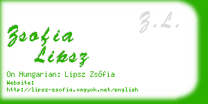 zsofia lipsz business card